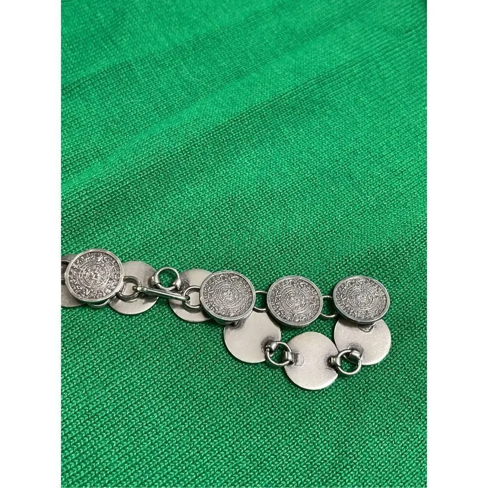 TM-52 Sterling Mexico Sun Calendar Bracelet 23 Grams